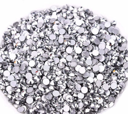 Picture of Jollin Glue Fix Crystal Flatback Rhinestones Glass Diamantes Gems for Nail Art Crafts Decorations Clothes Shoes(ss5 2880pcs, Silver)