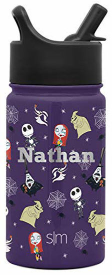 Simple Modern Disney Water Bottle with Straw Lid Insulated Stainless Steel Thermos | Leak Proof Flask | Summit | 32oz Nightmare Before Christmas