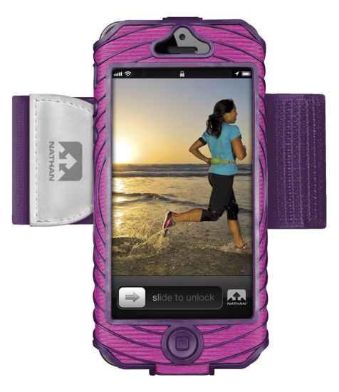 Picture of Nathan SonicBoom 5 Armband, Fluoro Fuchsia/Imperial Purple