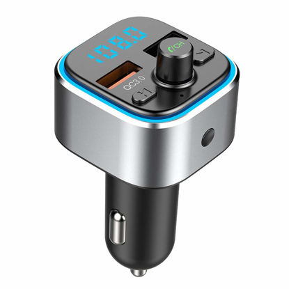 Picture of Bluetooth Radio FM Transmitter for Car with Charger Audio Receiver Cigarette Lighter Adapter Music Player Hands Free Car Kit for iPhone Samsung Android Cell Phones