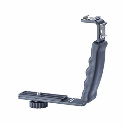 Picture of Flashpoint Dual Shoe Mount L-Bracket for DSLR Camera Video Lights, Monitors or Microphones.Heavy Duty