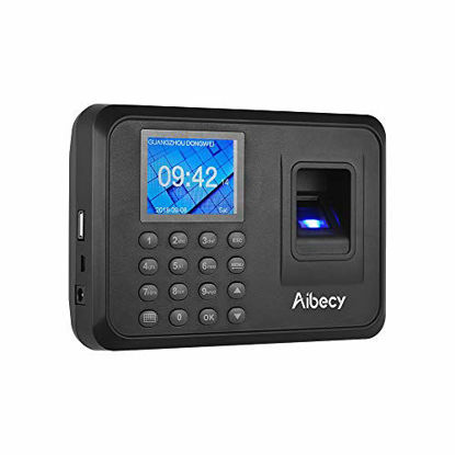 Picture of Blusea Biometric Fingerprint Password Attendance Machine, Multi-Language with 2.4 inch LCD Screen, Employee Management Time Clock Checking-in Recorder, Support U Disk to Download Data