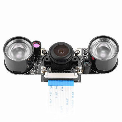 Picture of Camera Module Sensor HD Video Webcam Supports with Fill Light for Raspberry Pi 3/2/B Wide Angle Fisheye Lens