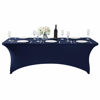 Picture of Hezuzo 2Pack Spandex Table Cover for 8FT Table Universal Fitted Stretch Tablecloth for Party, Banquet, Wedding and Events-Navy