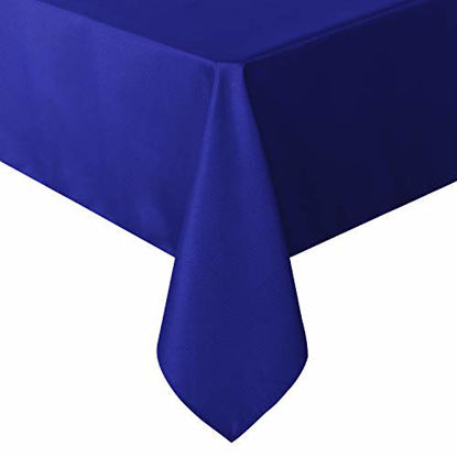Picture of sancua Rectangle Tablecloth - 54 x 108 Inch - Stain and Wrinkle Resistant Washable Polyester Table Cloth, Decorative Fabric Table Cover for Dining Table, Buffet Parties and Camping, Blue