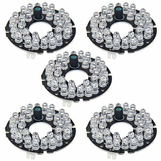 Picture of Othmro 5Pcs 30 LED IR Illuminator for Security Camera 30Degrees IR Led Round Plate IR Infrared Light Illuminator Board Bulb for CCTV Security Camera