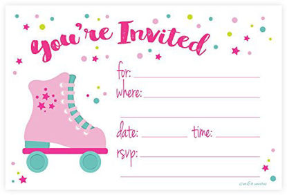 Picture of Roller Skate Party Invitations - Fill In Style (20 Count) With Envelopes by m&h invites