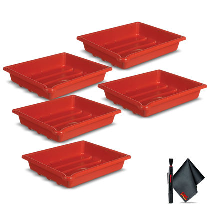 Picture of 5-Pack Paterson Photo Developing Tray 8x10 (Red) with 6Ave Cleaning Kit