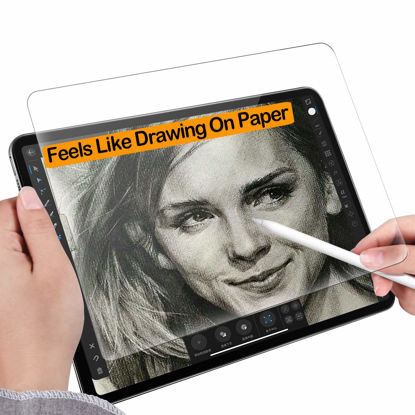 Picture of Paper Screen Protector for iPad Air 5th/4th 10.9 inch/iPad pro 11 inch(2022&2021&2020&2018) Drawing Writing Feels Like On Paper,Anti Glare Scratch Resistant Matte PET Film Compatible with Apple Pencil(2 Pack)