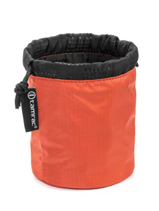 Picture of Tamrac Goblin Lens Pouch 1.0 |Lens Bag, Drawstring, Quilted, Easy-to-Access Protection - Pumpkin Yellow