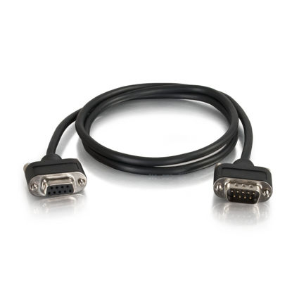 Picture of C2G 52185 Serial RS232 DB9 Null Modem Cable with Low Profile Connectors M/F, In-Wall CMG-Rated, Black (10 Feet, 3.04 Meters)