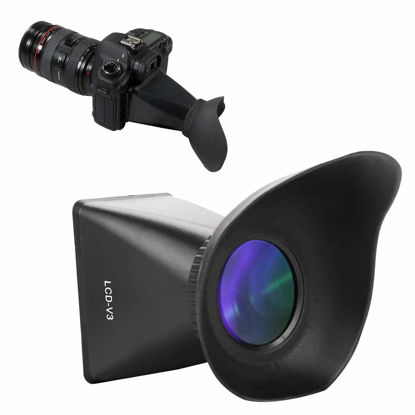 Picture of LCD Viewfinder,2.8X View Finder,LCD Screen Magnifying Viewfinder Magnifier Viewer,with Extender Hood,for Camera(V3)