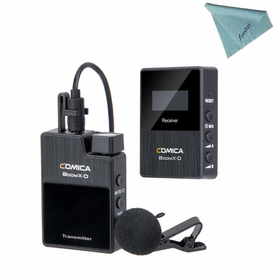 Picture of Comica BoomX-D 2.4G Digital 1-Trigger-2 Wireless Microphone Transmitter & Receiver SLR Clip-on Microphone (D1 = TX + RX)