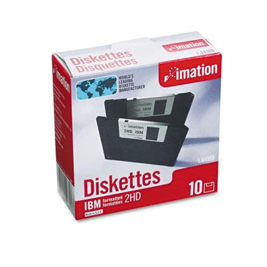 Picture of IMATION 3.5" Floppy Diskettes, IBM-Formatted, DS/HD, 10/Box (12881)