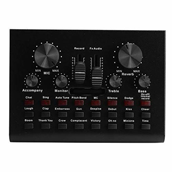 Picture of V8S Live Sound Card, Multi-Layer Noise Reduction Live Audio Video Sound Card Equipment 16 Special Sounds with Effects for Live Recording Micro Business Video Lecture