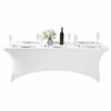 Picture of Hezuzo 2Pack Spandex Table Cover for 8FT Table Universal Fitted Stretch Tablecloth for Party, Banquet, Wedding and Events-White