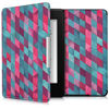 Picture of kwmobile Case for Amazon Kindle Paperwhite - Book Style PU Leather Protective e-Reader Cover Folio Case - (for 2017 and Older) Turquoise/Dark Pink