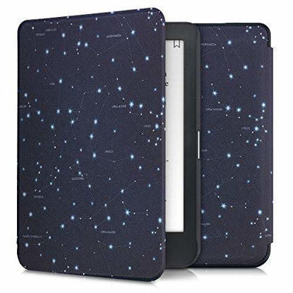 Picture of kwmobile Case Compatible with Kobo Clara HD - Case PU e-Reader Cover - Star Map White/Dark Blue