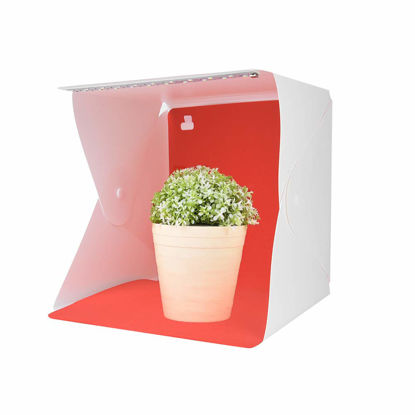 Picture of Mini Photo Light Box,Portable Foldable Photo Studio Shooting Tent with 4 Color Backdrops Table LED Photography Lightbox Room with 20 LED