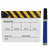 Picture of Clapboard,Acrylic Director Scene Clapperboard TV Movie Action Board Film Cut Prop with Pen(Black and Yellow whiteboard PAV1YWE3)