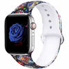 Picture of EXCHAR Compatible with Apple Watch Band 4mm 42mm Fadeless Pattern Printed Floral Bands Silicone Replacement Band for iWatch Series 5 Series 4/3/2/1 for Women Men M/L Flower J07