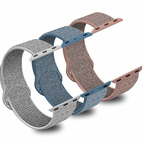 Picture of WAAILU Compatible with Apple Watch Band 38mm 40mm 42mm 44mm, Bicolor Stainless Steel Mesh Sport Wristband Loop Compatible for iWatch Series 5/4/3/2/1