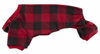 Picture of Red Plaid Christmas Clothes for Dogs Pajamas Onesie PJS, Back Length 20" Large