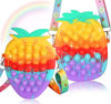 Picture of Aucma 2 Pack Pop Purse Girls Toys Wallet Crossbody Handbag Bag Tie Dye Strawberry Pineapple bolso niñas, Kids Teen Valentines Gift