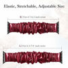 Picture of Compatible with Scrunchies Apple Watch Bands 42mm 44mm, Women Cloth Pattern Printed Fabric Wristbands Straps Elastic Scrunchy Band for iWatch Series 6 5 4 3 2 1 SE, (S Red-Flower, Gilding-Red)