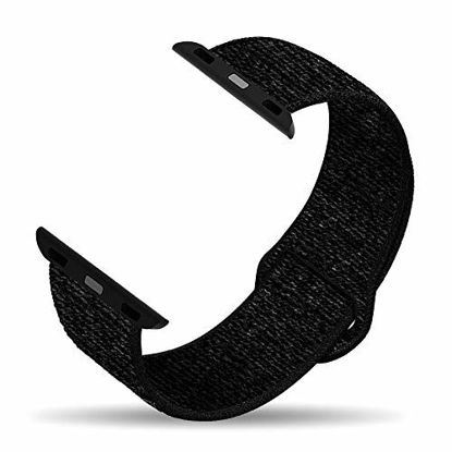 Picture of tovelo Sport Loop Band Compatible with Apple Watch 38mm 40mm, Lightweight Breathable Nylon Replacement Band Compatible with iWatch Series 5/4/3/2/1, Sport, Edition-Dark Black