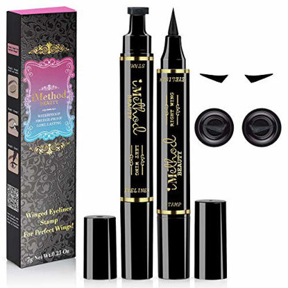 Picture of Eyeliner Stamp - 2021 NEW iMethod 2 Pens Winged Eyeliner Stamp, Eyeliner Stamp Wingliner, Perfect Wing Cat Eye Stamp, Wing Eyeliner Stamp Tool, For All Eye Shapes