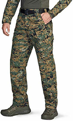 Picture of CQR Men's Tactical Pants, Water Repellent Ripstop Cargo Pants, Lightweight EDC Hiking Work Pants, Outdoor Apparel, Mag Pocket Marpet, 36W x 32L