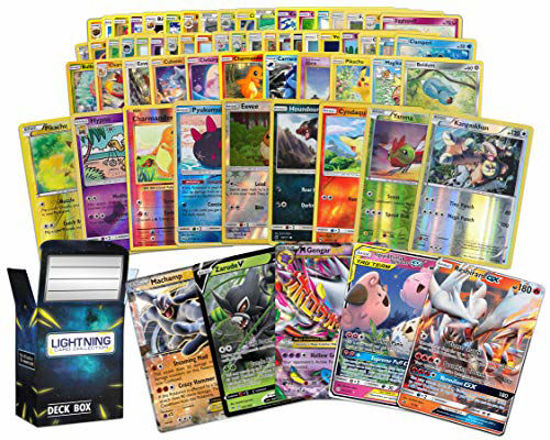 Picture of Ultra Rare Pokémon Bundle- 50+ Random Cards= 50 Cards + 3 foil Cards, 1 Legendary Ultra-Rare Card, Plus a Lightning Card Collection Deck Box