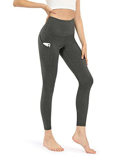 GetUSCart- ODODOS Women's High Waisted Yoga Pants with Pocket, Workout  Sports Running Athletic Pants with Pocket,  Full-Length,BlackSpaceDyeCharcoal2Pack,Small