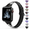 Picture of Sunnywoo Sport Band Compatible with Apple Watch 38mm 40mm 42mm 44mm, Narrow Soft Fadeless Floral Silicone Slim Thin Replacement Wristband for iWatch Series 4/3/2/1 Women Men