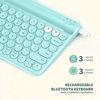 Picture of Bluetooth Keyboard, Jelly Comb Multi-Device Rechargeable Wireless Bluetooth Keyboard with Built-in Stand Slot Compatible with iPad Tablet, Cellphone iOS Android -B046 (Mint Green)