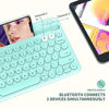 Picture of Bluetooth Keyboard, Jelly Comb Multi-Device Rechargeable Wireless Bluetooth Keyboard with Built-in Stand Slot Compatible with iPad Tablet, Cellphone iOS Android -B046 (Mint Green)