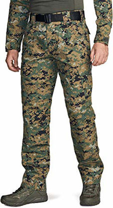 Picture of CQR Men's Tactical Pants, Water Repellent Ripstop Cargo Pants, Lightweight EDC Hiking Work Pants, Outdoor Apparel, Duratex Cargo Marpet, 34W x 30L