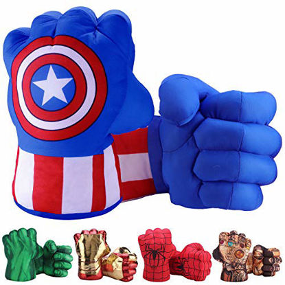 Picture of Toydaze Captain America Gloves, Matching Fists to Captain America?s Costume, Shield, Captain America Toy, 1 Pair