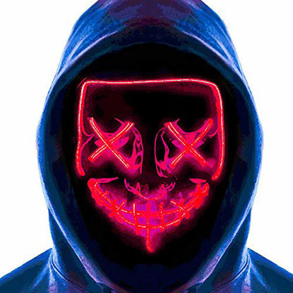 Picture of MeiGuiSha LED Halloween Light Up Purge Mask Women,Halloween Scary Cosplay Purge Mask LED for Festival Padrties