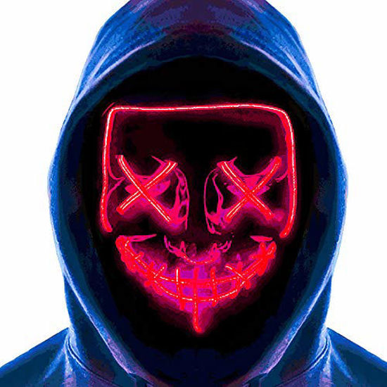 Picture of MeiGuiSha LED Halloween Light Up Purge Mask Women,Halloween Scary Cosplay Purge Mask LED for Festival Padrties