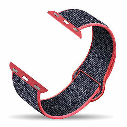 Picture of tovelo Sport Loop Band Compatible with Apple Watch 38mm 40mm, Stretchy Lightweight Breathable Nylon Elastics Velcro Replacement Band Compatible with iWatch Series 5/4/3/2/1, Electric Pink