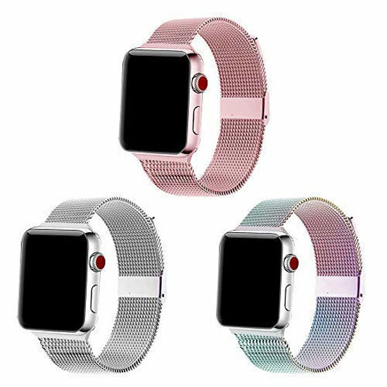 Picture of SexHope Compatible for Apple Watch Band 38mm 42mm 40mm 44mm Series 5 4 3 2 1 (Colorful+Sliver+Rose Gold, 42mm/44mm)