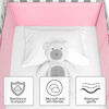 Picture of TILLYOU Embossed Baby Crib Bumper Pads for Standard Cribs Machine Washable Padded Crib Liner Thick Padding for Nursery Bed 100% Soft Microfiber Polyester Safe Protector de Cuna, 4 Piece/Pink