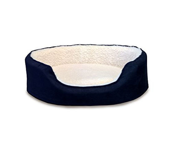 Picture of Furhaven Pet Dog Bed - Round Oval Cuddler Orthopedic Foam Nest Lounger Pet Bed for Dogs and Cats, Navy, Small