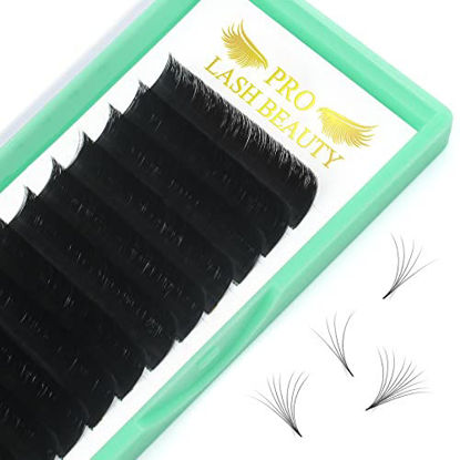 Picture of Easy Fan Volume Lashes D-0.03-9 Volume Lash Extensions Rapid Blooming Lashes Mega Volume Lash Extensions Rapid Blooming Eyelash Extensions 9 to 20 mm Flowering Lash Extensions C D curl(D-0.03,9mm)