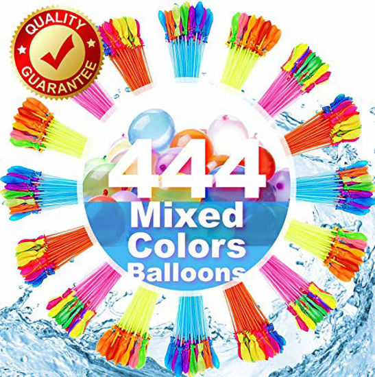 Picture of FEECHAGIER Water Balloons for Kids Girls Boys Balloons Set Party Games Quick Fill 444 Balloons for Swimming Pool Outdoor Summer Funs F12s