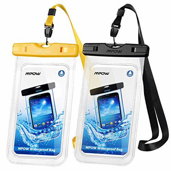 Picture of Mpow 097 Universal Waterproof Case, IPX8 Waterproof Phone Pouch Dry Bag Compatible for iPhone 11/11 Pro Max/Xs Max/XR/X/8/8P Galaxy up to 6.8", Phone Pouch for Beach Kayaking Travel or Bath (2 Pack)