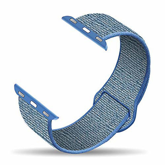 Picture of tovelo Sport Loop Band Compatible with Apple Watch 42mm 42mm, Stretchy Lightweight Breathable Nylon Elastics Velcro Replacement Band Compatible with iWatch Series 5/4/3/2/1, Tahoe Blue