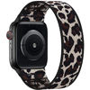 Picture of ENJINER Stretchy Nylon Solo Loop Bands Compatible with Apple Watch 38mm 40mm 42mm 44mm iWatch Series 6 SE 5 4 3 2 1 Strap, Sport Elastic Braided No Buckles Clasps Women Men, 42/44mm S Cheetah Leopard